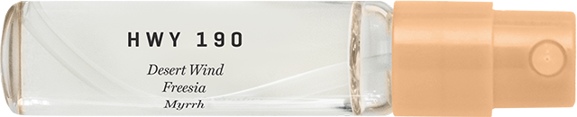 side view of hwy 190 fragrance sample